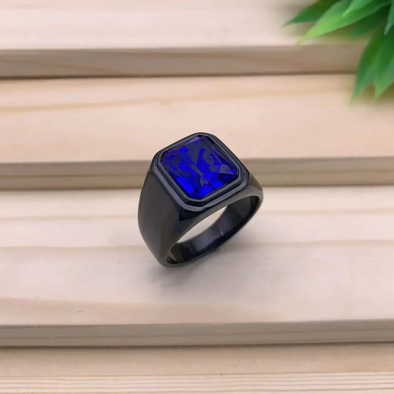 Men's/Women High Quality Stainless Steel Multiple Colors Gemstone Style Onyx Black Rings Jewelry
