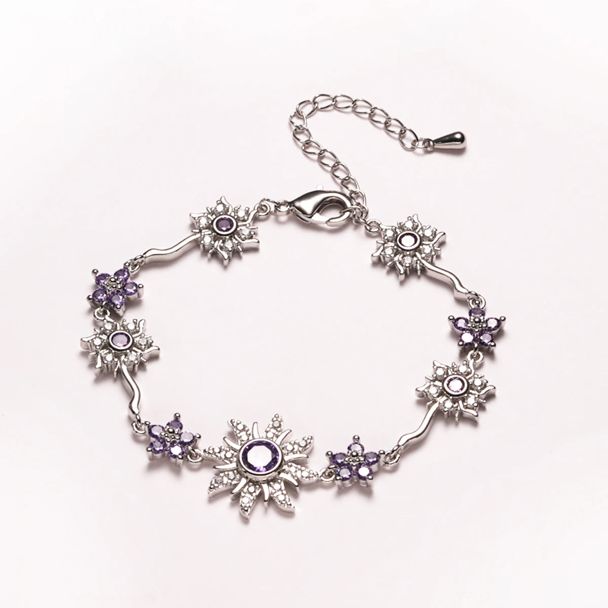 Sunflower Bracelet Sun Bracelet with Shiny Zirconia Holiday Gift for Travel Vacation Wear Essential Fashion Item for Going Out