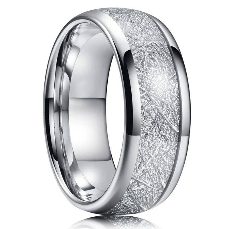 2023 Trendy Men's 8mm Black Titanium Wedding Band Rings Double Black Groove Beveled Edge Stainless Steel Engagement Ring For Men