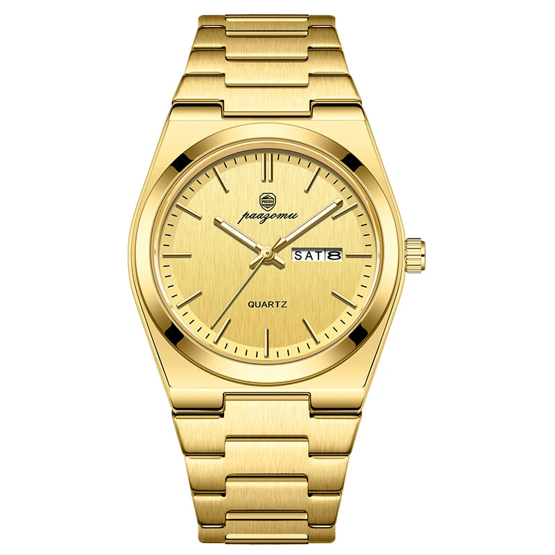 PAAZOMU Ultra Thin Quartz Watch Men Women Minimalist Style Waterproof Luminous Wristwatch Comfortable Strap Daily Office Gift