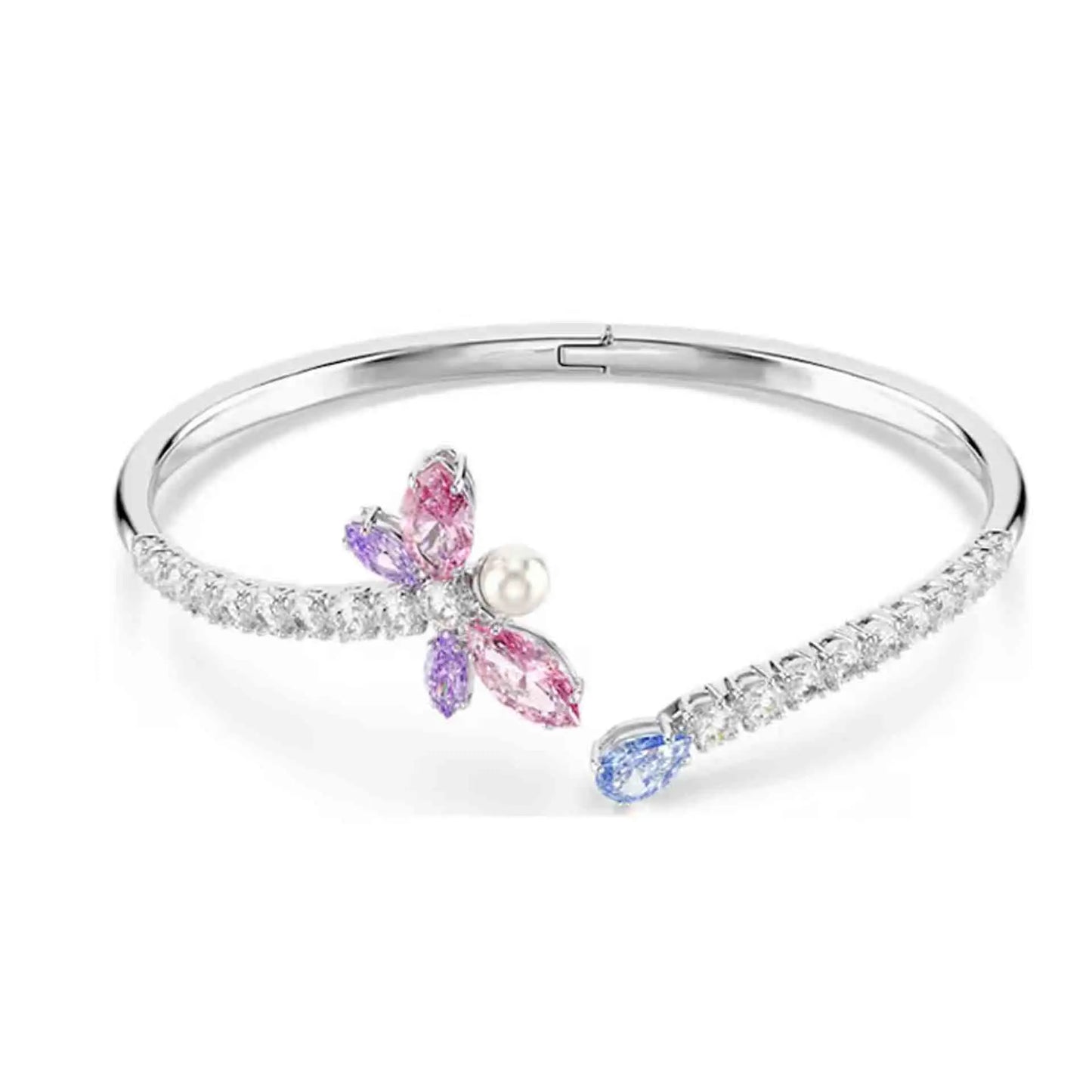 Princess Rainbow Water Drop Crystal Necklace Earrings Ring Bracelet  Charming for Women Fine Jewelry Set Trendy Party Accessorie