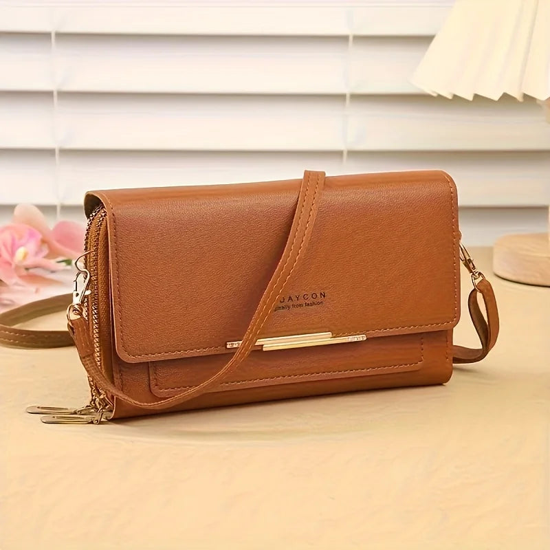 Fashionable Crossbody Bag, Mobile Phone Bag, Card Bag, Wallet, RFID Protective Adjustable Shoulder Strap, Handheld Coin Purse