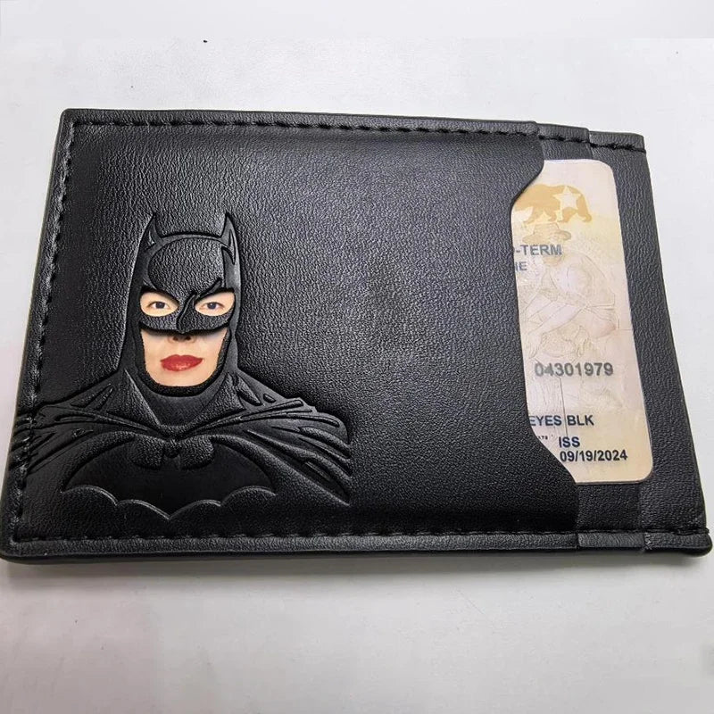 Leather Bat Wallet Personalized Superhero Mask Card Holder Bat ID Heroic Wallet Gift 2026
