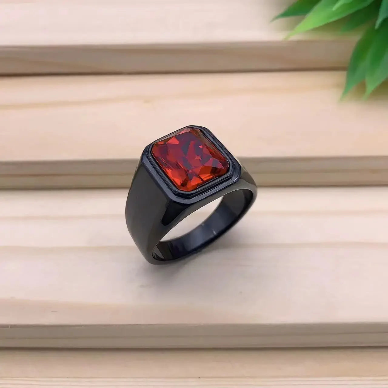 Men's/Women High Quality Stainless Steel Multiple Colors Gemstone Style Onyx Black Rings Jewelry
