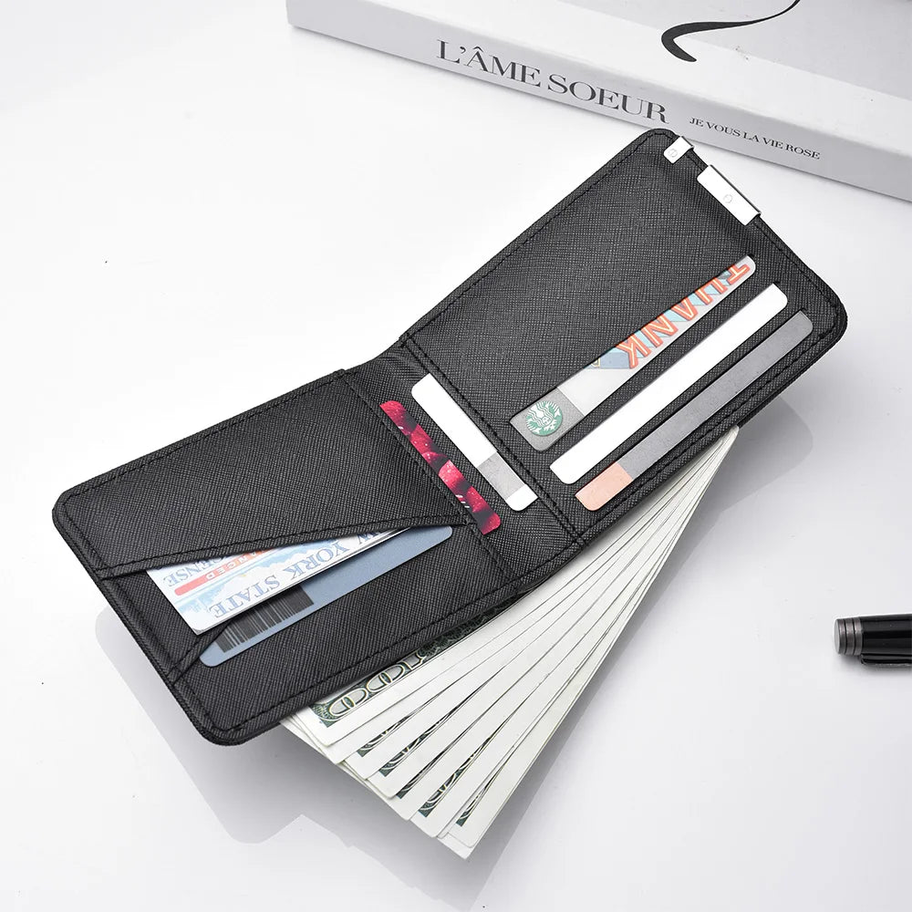 Men's Short Wallet PU Leather with Personalized Dragon Head Pattern Multi-functional Credit Card Storage Wallet