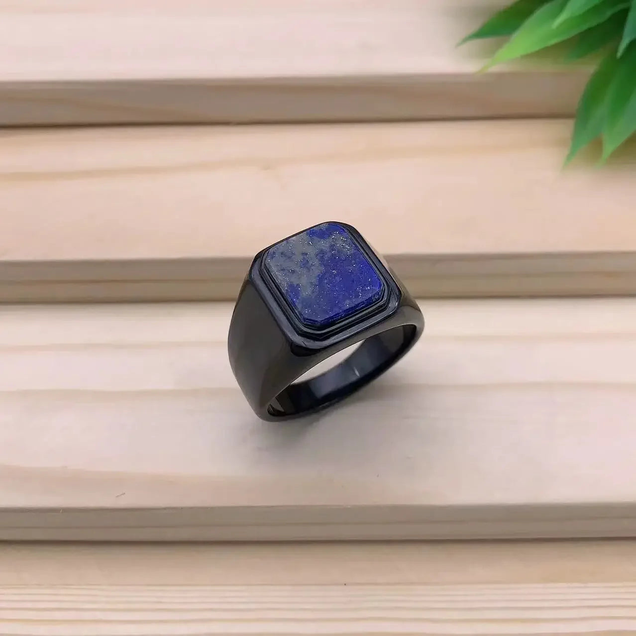 Men's/Women High Quality Stainless Steel Multiple Colors Gemstone Style Onyx Black Rings Jewelry