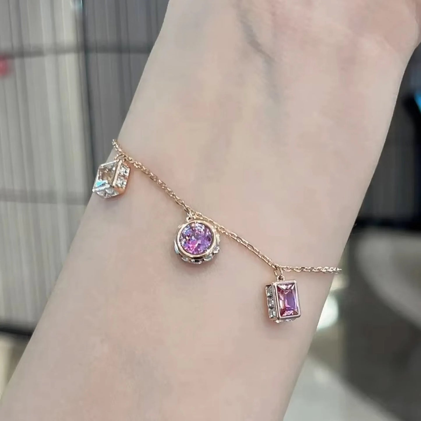 Princess Rainbow Water Drop Crystal Necklace Earrings Ring Bracelet  Charming for Women Fine Jewelry Set Trendy Party Accessorie