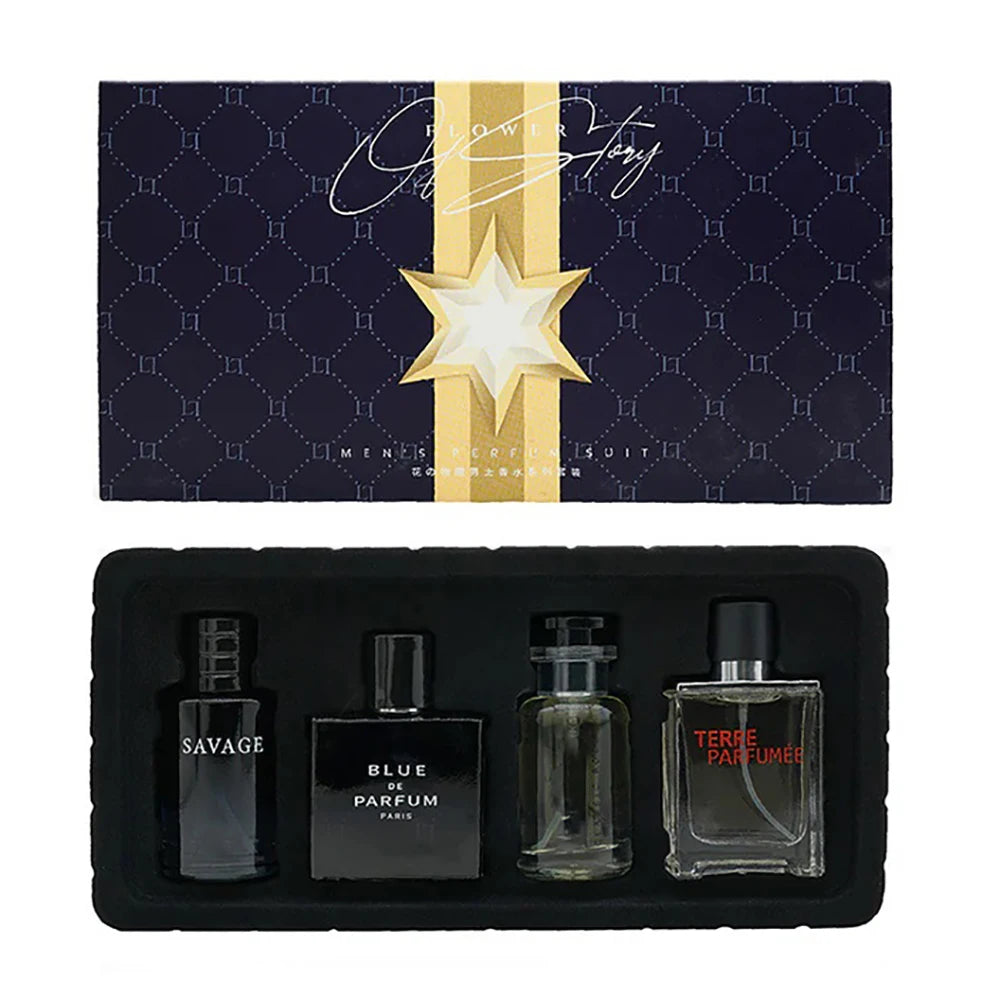 Luxury Brand Perfume Men Cologne 100ml Parfums Homme Gift Box 4Pcs Set Perfumes Masculinos Natural Floral Fruity Scent Spray
