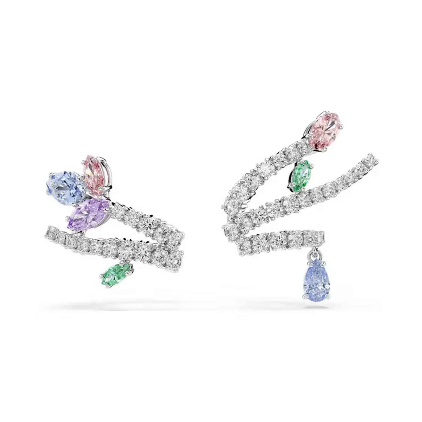 Princess Rainbow Water Drop Crystal Necklace Earrings Ring Bracelet  Charming for Women Fine Jewelry Set Trendy Party Accessorie