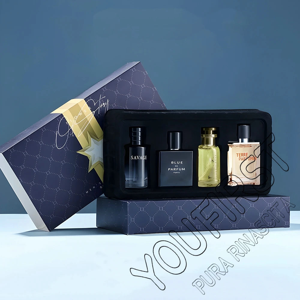 Luxury Brand Perfume Men Cologne 100ml Parfums Homme Gift Box 4Pcs Set Perfumes Masculinos Natural Floral Fruity Scent Spray