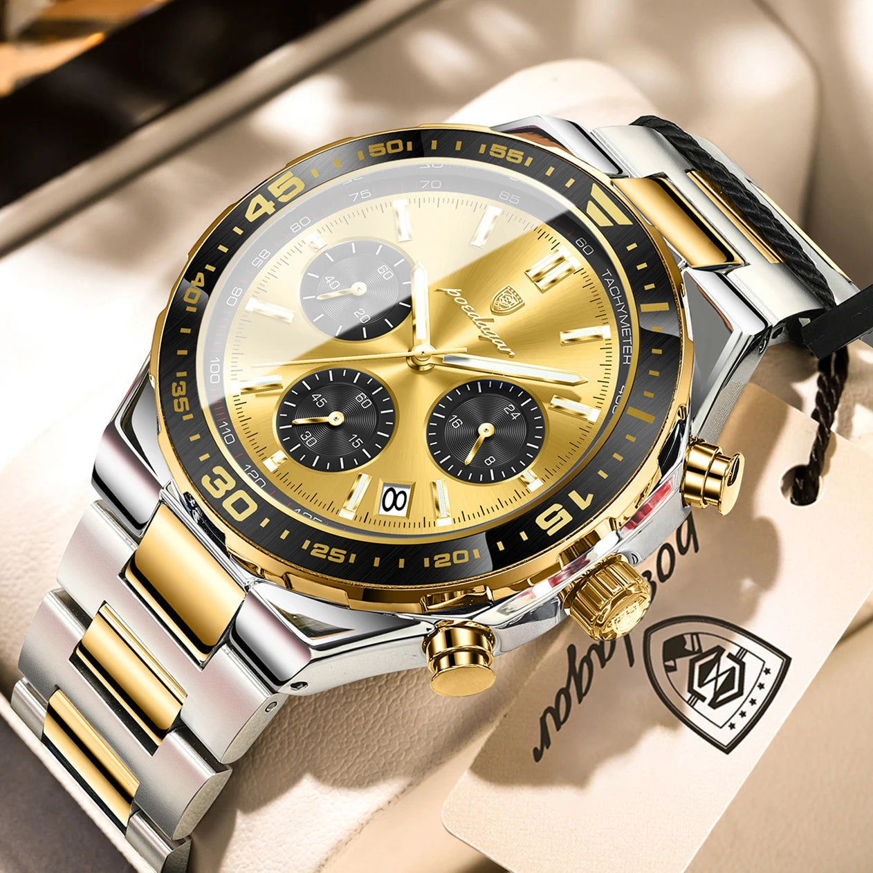 POEDAGAR Fashion Creative Men's Quartz Watch Waterproof Luminous Sport Man Clock Date Chronograph Business Watches For Men Reloj