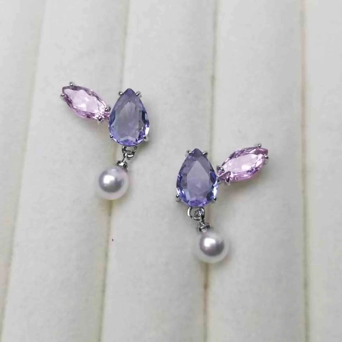 Princess Rainbow Water Drop Crystal Necklace Earrings Ring Bracelet  Charming for Women Fine Jewelry Set Trendy Party Accessorie