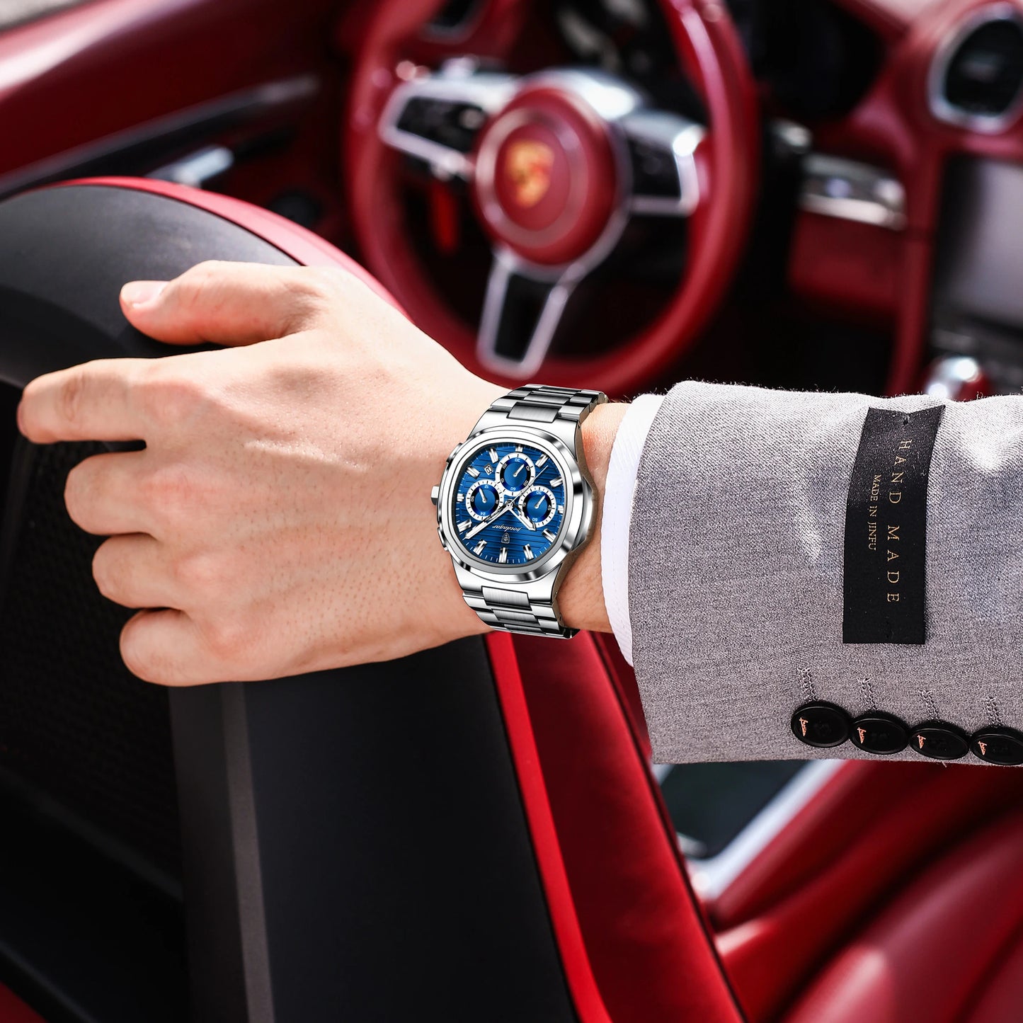 POEDAGAR Top Luxury Man Watch Waterproof Stainless Steel Luminous Men Clock Date Chronograph Quartz Business Men's Watches Reloj