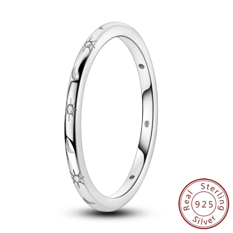 New Original 925 Sterling Silver Rings Stackable Infinite Silver Zircon Ring For Women Wedding Anniversary Birthday Jewelry Gift
