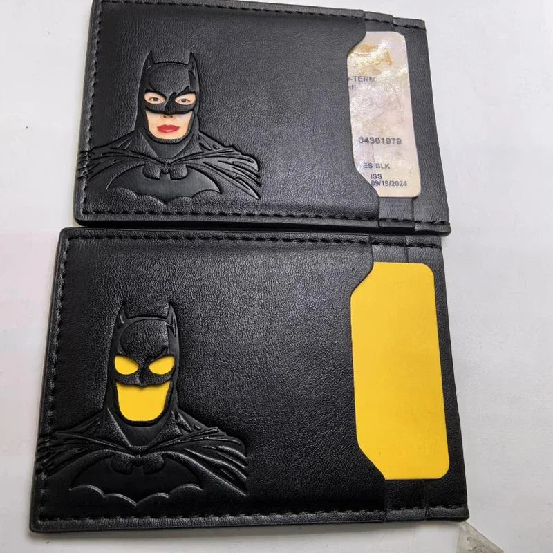 Leather Bat Wallet Personalized Superhero Mask Card Holder Bat ID Heroic Wallet Gift 2026