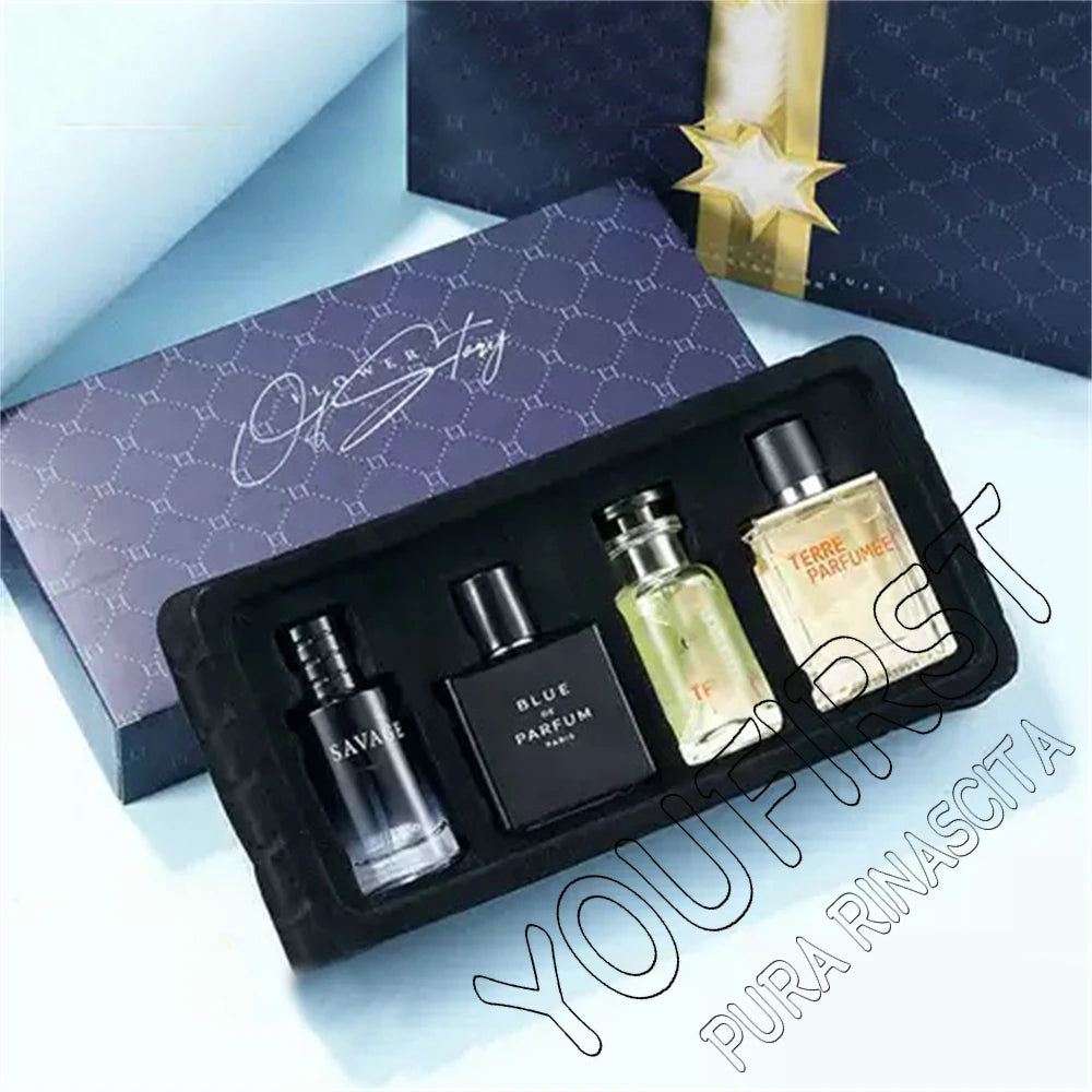Luxury Brand Perfume Men Cologne 100ml Parfums Homme Gift Box 4Pcs Set Perfumes Masculinos Natural Floral Fruity Scent Spray