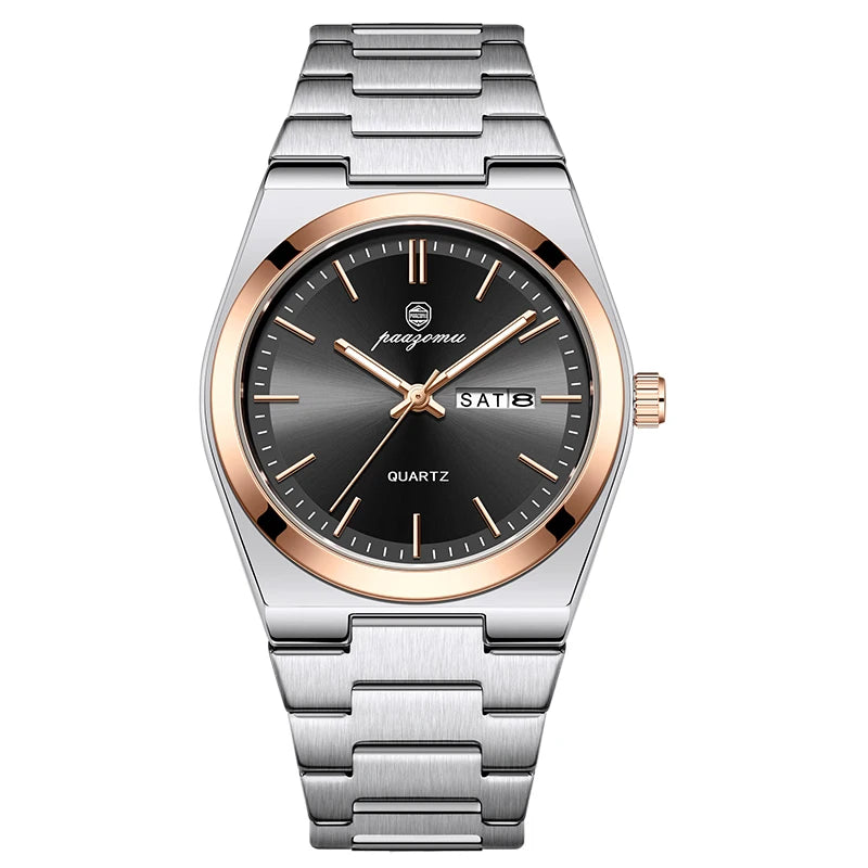 PAAZOMU Ultra Thin Quartz Watch Men Women Minimalist Style Waterproof Luminous Wristwatch Comfortable Strap Daily Office Gift