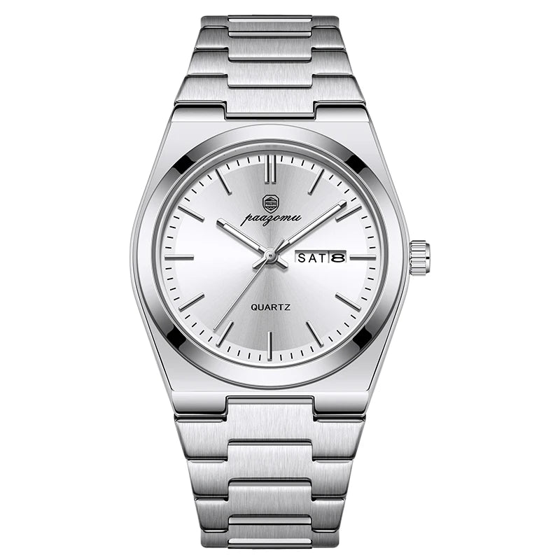 PAAZOMU Ultra Thin Quartz Watch Men Women Minimalist Style Waterproof Luminous Wristwatch Comfortable Strap Daily Office Gift