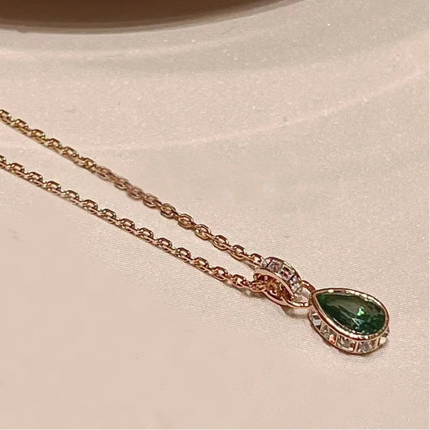 Princess Rainbow Water Drop Crystal Necklace Earrings Ring Bracelet  Charming for Women Fine Jewelry Set Trendy Party Accessorie