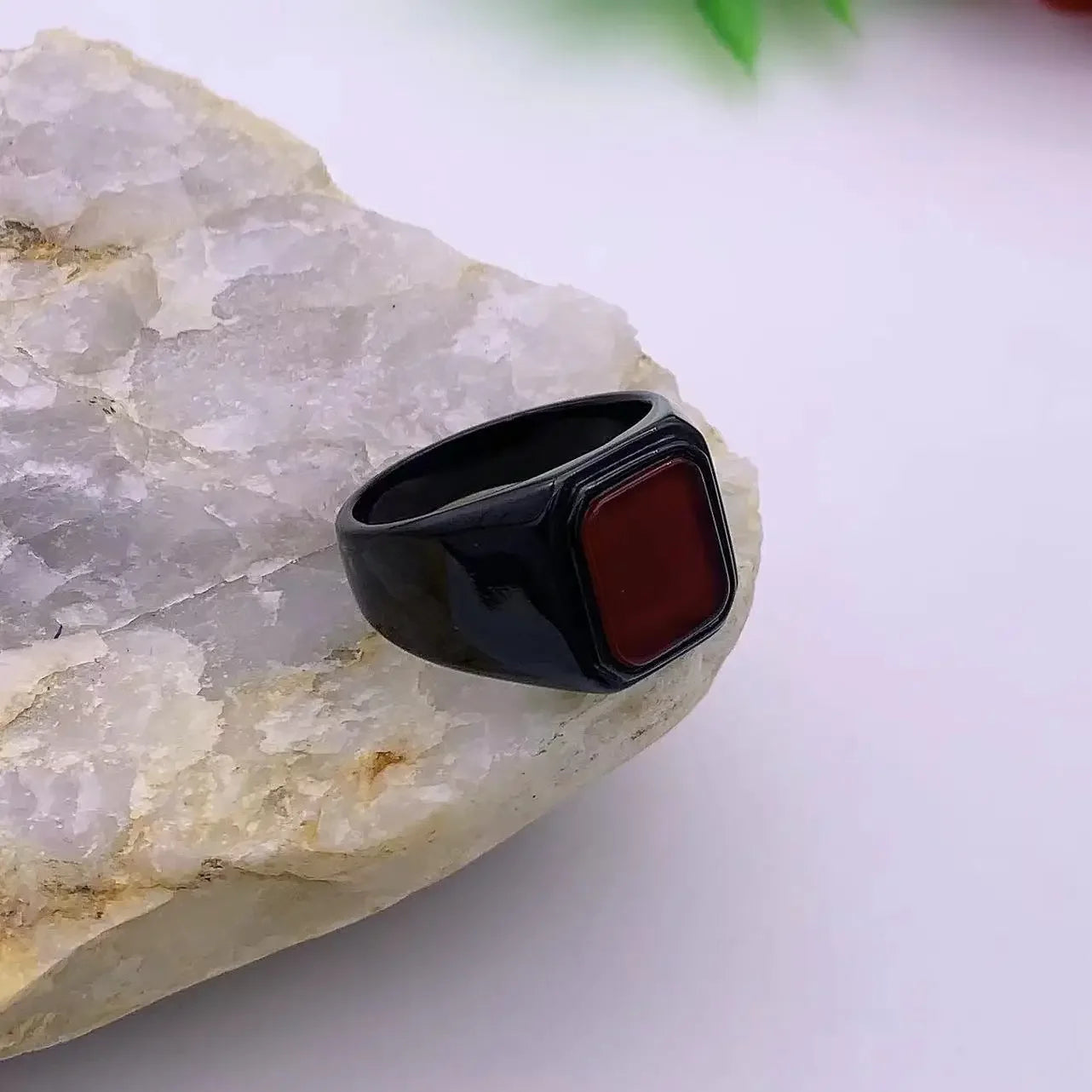 Men's/Women High Quality Stainless Steel Multiple Colors Gemstone Style Onyx Black Rings Jewelry