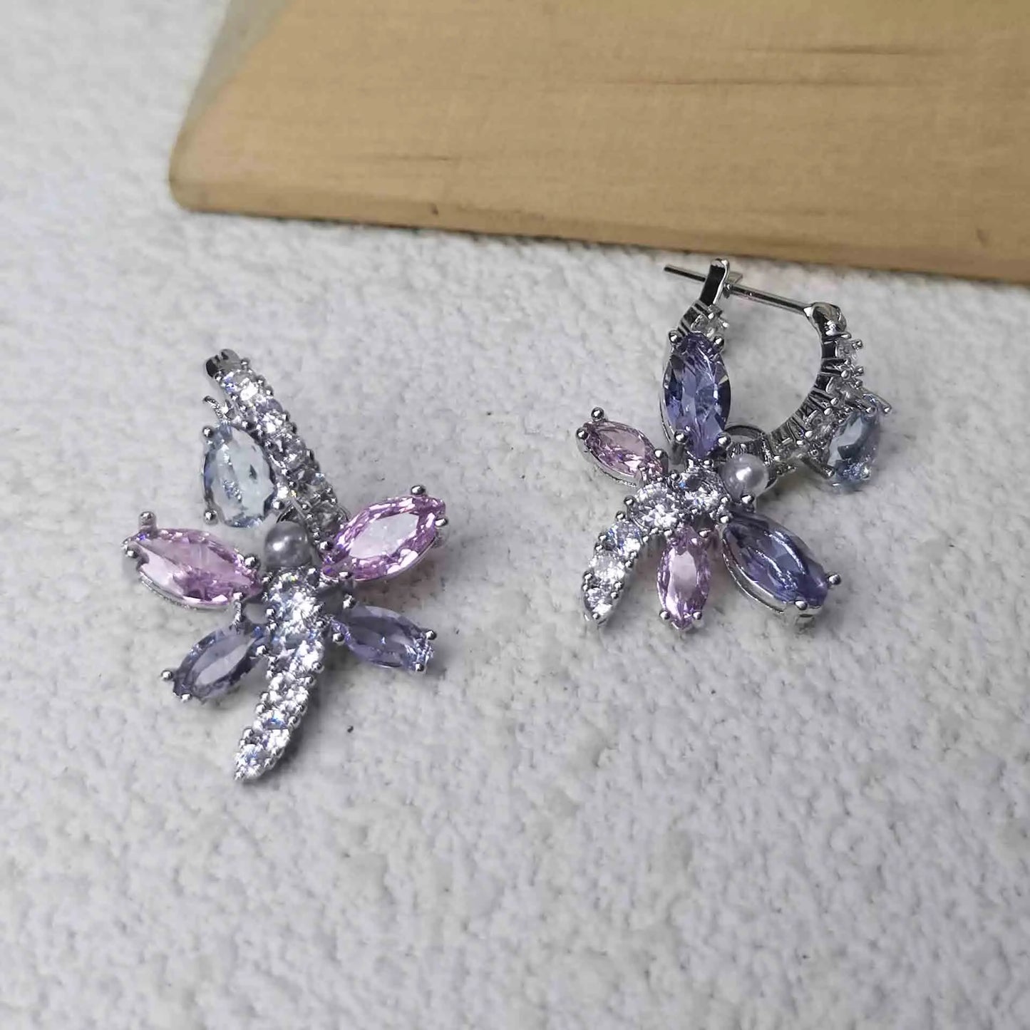 Princess Rainbow Water Drop Crystal Necklace Earrings Ring Bracelet  Charming for Women Fine Jewelry Set Trendy Party Accessorie