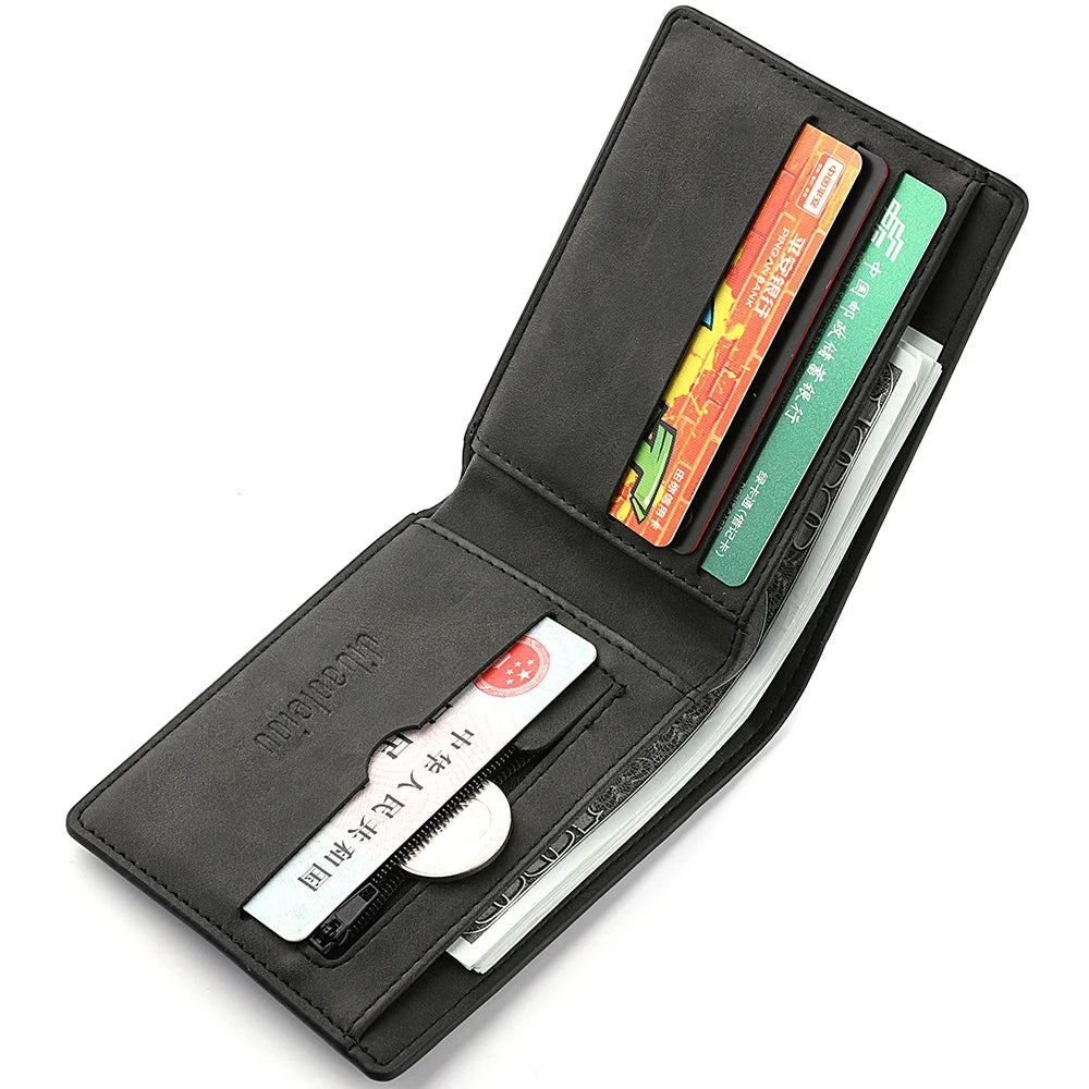 Men's Mini Short Wallet Multi-Card Slot Card Holder Fashion Casual Double Fold Wallet for Credit Cards And ID