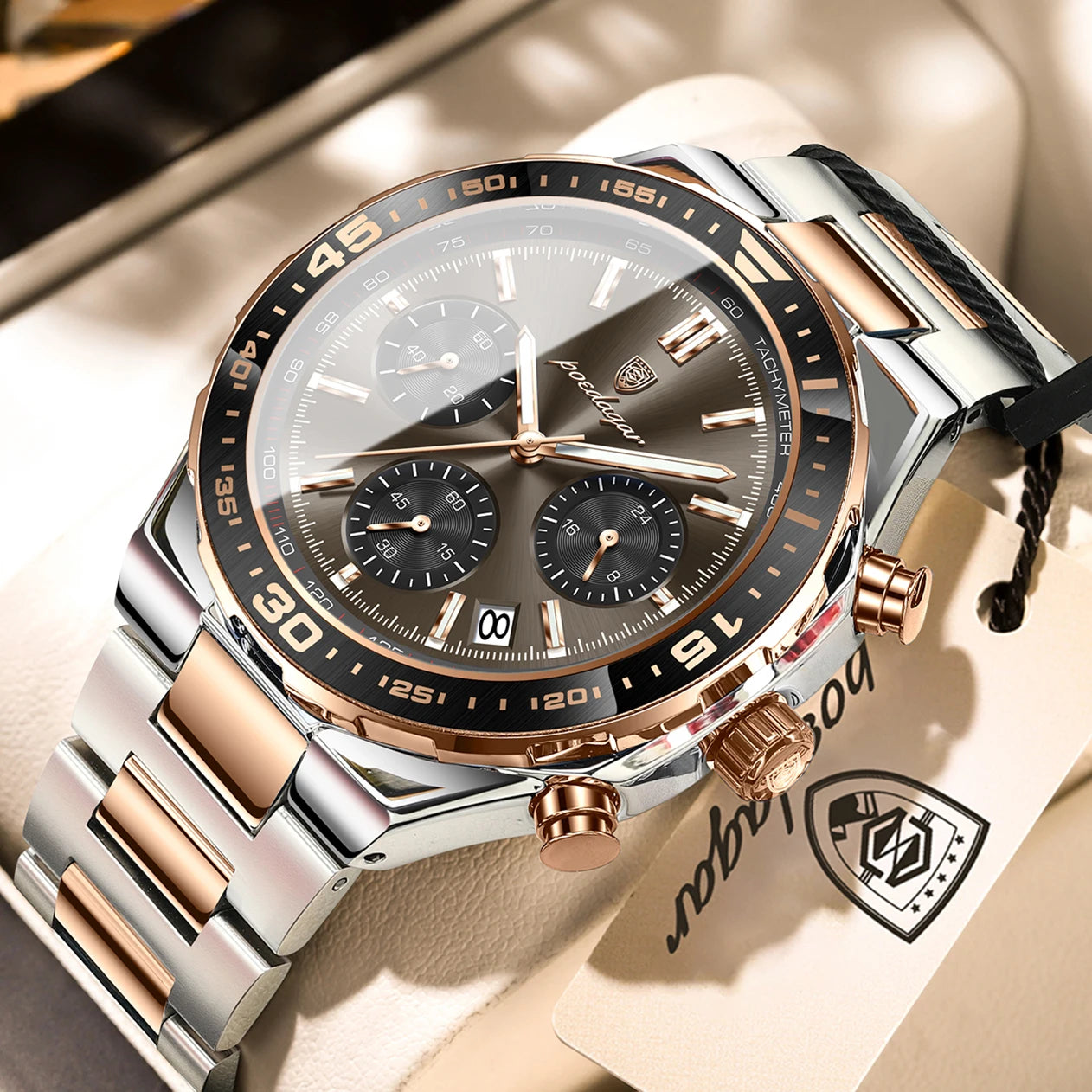 POEDAGAR Fashion Creative Men's Quartz Watch Waterproof Luminous Sport Man Clock Date Chronograph Business Watches For Men Reloj