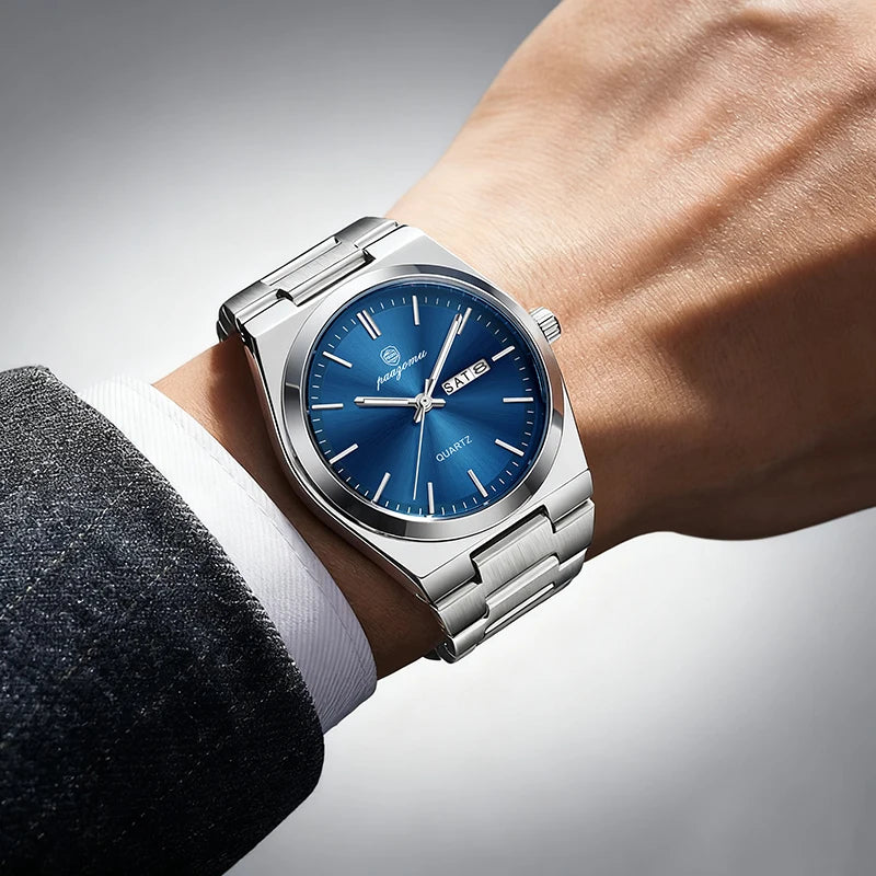 PAAZOMU Ultra Thin Quartz Watch Men Women Minimalist Style Waterproof Luminous Wristwatch Comfortable Strap Daily Office Gift