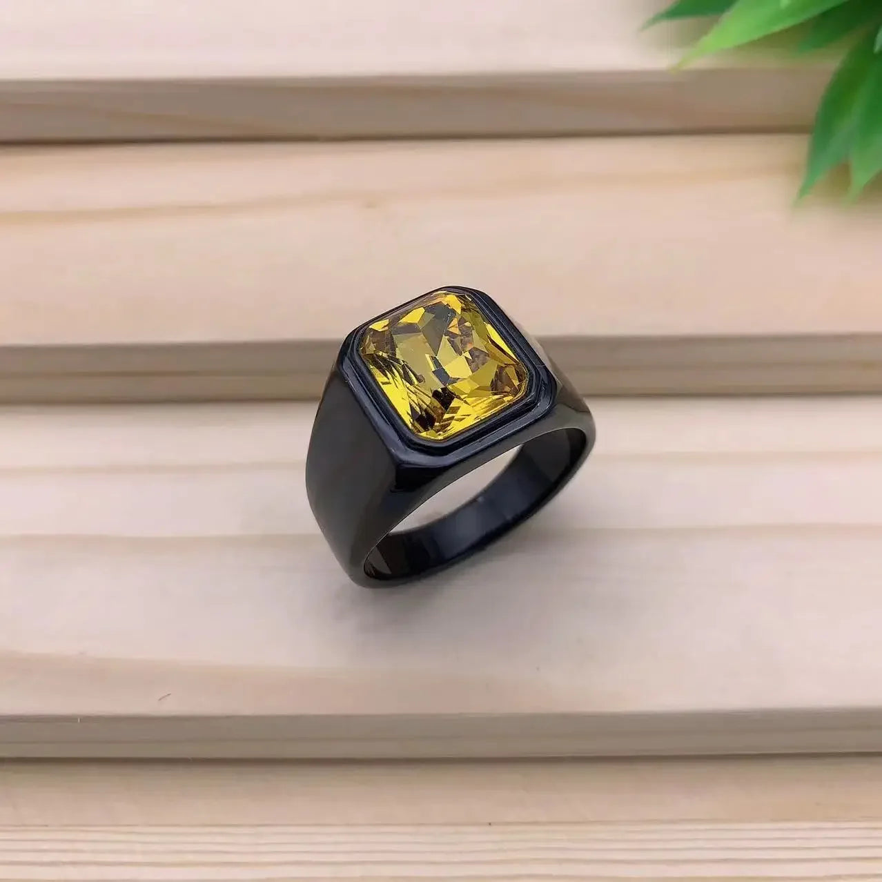 Men's/Women High Quality Stainless Steel Multiple Colors Gemstone Style Onyx Black Rings Jewelry
