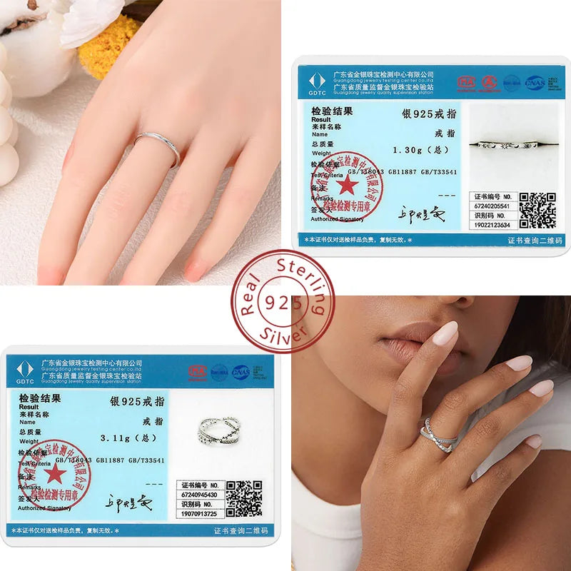 New Original 925 Sterling Silver Rings Stackable Infinite Silver Zircon Ring For Women Wedding Anniversary Birthday Jewelry Gift